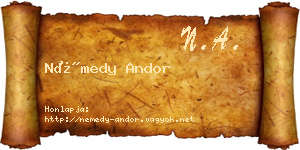 Némedy Andor névjegykártya