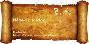 Némedy Andor névjegykártya